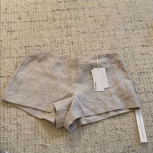 Reformation June Low Rise Linen Short Natural - Size 2